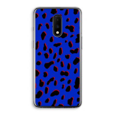 Blue Leopard: OnePlus 7 Transparant Hoesje