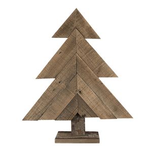 HAES DECO - Decoratieve Kerstboom 48x10x56 cm - Bruin - Kerstversiering, Kerstdecoratie