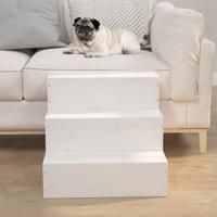 VidaXL Huisdierentrap 40x37,5x35 cm massief grenenhout wit