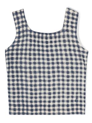 Bonpoint débardeur en maille à carreaux vichy - Bleu