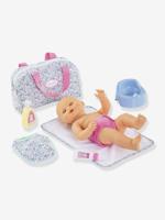 Koffer verzorgingsaccessoires met bloemen - COROLLE roze, bedrukt