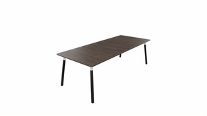 Tafel 8811 recht - 200 x 100 cm. - Wit - Eiken donker - Beuken donker