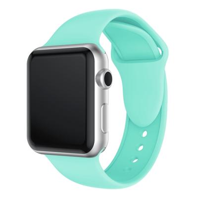 Dubbele klinknagels siliconen horloge Band voor Apple Watch serie 3 & 2 & 1 42mm (mintgroen)