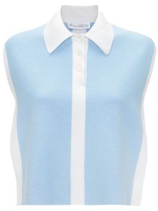 JW Anderson débardeur polo à détails rayés - Bleu