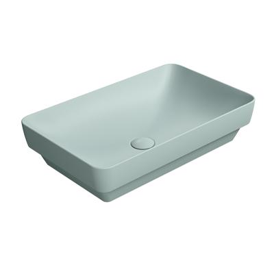 Keramische Opbouw Wastafel Sapho Pura 60x38 Mat Blauw