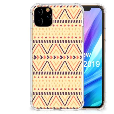 Apple iPhone 11 Pro Max Doorzichtige Silicone Hoesje Aztec Yellow Apple iPhone 11 Pro Max Doorzichtige Silicone Hoesje Aztec Yellow