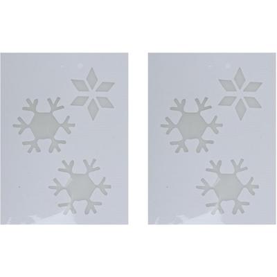 Kerst raamsjabloon sneeuwvlok - 2x - wit - 35 cm - raamdecoratie - kerstversiering