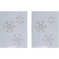 Kerst raamsjabloon sneeuwvlok - 2x - wit - 35 cm - raamdecoratie - kerstversiering