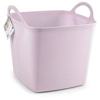 Kuip/emmer/wasmand - flexibel - roze - 27 liter - vierkant - kunststof