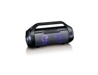 Splashproof Bluetooth® speaker met FM radio,USB en SD, party lights Lenco Zwart - thumbnail