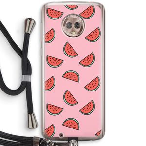 Watermeloen: Motorola Moto G6 Transparant Hoesje met koord