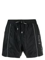 Balmain short de bain à logo imprimé - Noir