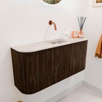 Toiletmeubel Mondiaz Joya Dlux | 93.2 cm | Meubelkleur Walnut | Faye wastafel Nata Wasbak Midden | Zonder kraangat(en) Toiletmeubel Mondiaz Joya Dlux | 93.2 cm | Meubelkleur Walnut | Faye wastafel Nata Wasbak Midden | Zonder kraangat(en)