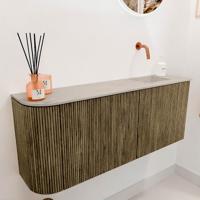 Toiletmeubel Mondiaz Joya Dlux | 101.6 cm | Meubelkleur Dusk | Faye wastafel Opalo Wasbak Rechts | Zonder kraangat(en)