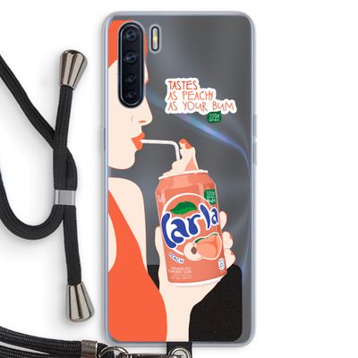 Peach please!: Oppo A91 Transparant Hoesje met koord