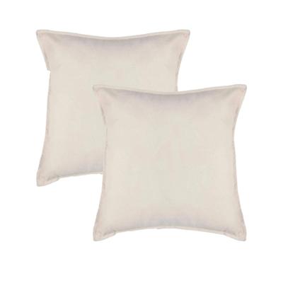 Bank/sierkussens huiskamer Sophia - 2x stuks - 52 x 52 cm - Ivoor wit - polyester - met rits