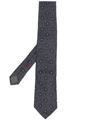 Brunello Cucinelli cravate en soie à motif brodé - Bleu
