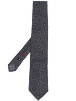 Brunello Cucinelli cravate en soie à motif brodé - Bleu