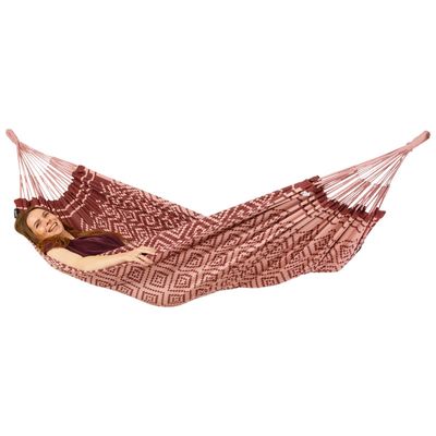 Eenpersoons hangmat - 300x140cm - Paars - 120kg draagkracht- 100% katoen - binnen & buiten