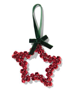 HEMA Ster Belletjes 11.5x11.5cm Ijzer Rood