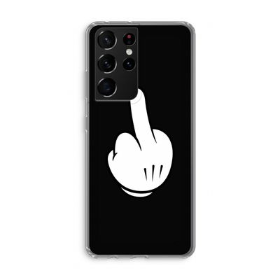 Middle finger black: Samsung Galaxy S21 Ultra Transparant Hoesje