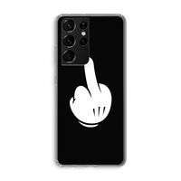 Middle finger black: Samsung Galaxy S21 Ultra Transparant Hoesje