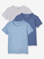 Set van 3 jongens-T-shirts met korte mouwen set blauw ton sur ton - thumbnail