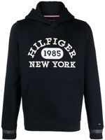 Tommy Hilfiger embroidered-logo cotton hoodie - Bleu - thumbnail