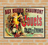 Aux buttes chaumont jouets poster vintage Aux buttes chaumont jouets poster vintage