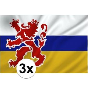 Provincie Limburg vlag - 3x - 100 x 150 cm - Provincie vlaggen - polyester