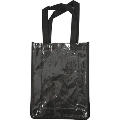 Creativ Company Tas met plastic voorkant, afm 30x23x7 cm, zwart, 1 stuk