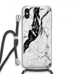 Witte marmer 2: iPhone X Transparant Hoesje met koord