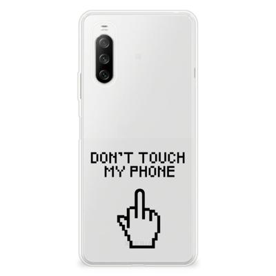 Sony Xperia 10 III Silicone-hoesje Finger Don't Touch My Phone Sony Xperia 10 III Silicone-hoesje Finger Don't Touch My Phone