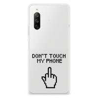 Sony Xperia 10 III Silicone-hoesje Finger Don&apos;t Touch My Phone