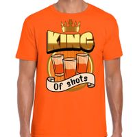 Oranje Koningsdag t-shirt - king of shots - voor heren - thumbnail