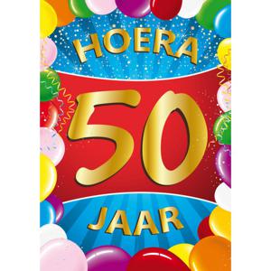 50 jaar verjaardag versiering poster - 59 x 84 cm - leeftijd feestartikelen