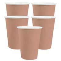 Santex feest/verjaardag bekertjes - 20x stuks - karton - rose goud - 270 ml