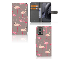 Motorola Edge 30 Neo Telefoonhoesje met Pasjes Flamingo - thumbnail