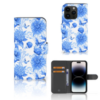 Hoesje voor iPhone 15 Pro Flowers Blue - thumbnail