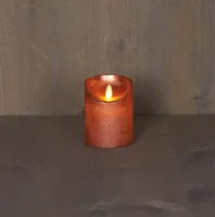 Anna's Collection LED kaars flame effect rustiek 7.5x10cm koper 1 stuks