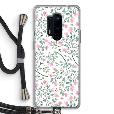 Sierlijke bloemen: OnePlus 8 Pro Transparant Hoesje met koord