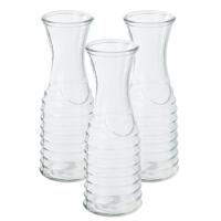 Secret de Gourmet schenk Karaf - 3x - 1 liter - glas - D10 x H26 cm - Met uitlopende hals