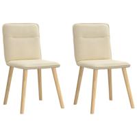 Eetkamerstoelen 2 st stof crmekleurig