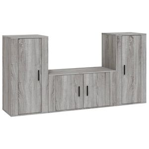 The Living Store TV-meubelset Trendy Grijs Sonoma Eiken - 1x 80x34.5x40cm - 2x 40x34.5x80cm