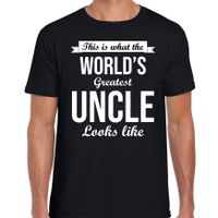 Worlds greatest uncle / oom cadeau t-shirt zwart voor heren - thumbnail