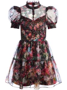 alice + olivia robe Vernita à fleurs - Noir