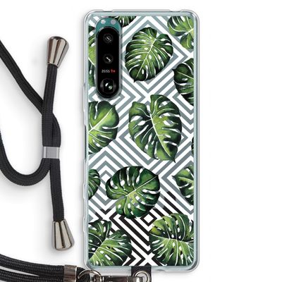 Geometrische jungle: Sony Xperia 5 III Transparant Hoesje met koord