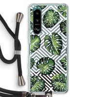 Geometrische jungle: Sony Xperia 5 III Transparant Hoesje met koord