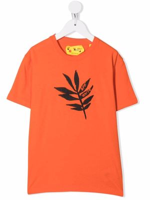 Off-White Kids t-shirt à motif végétal - Orange
