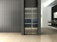 Wiesbaden Skyline schuifbare nisdeur 1000x2000 mat-zwart 8mm NANO